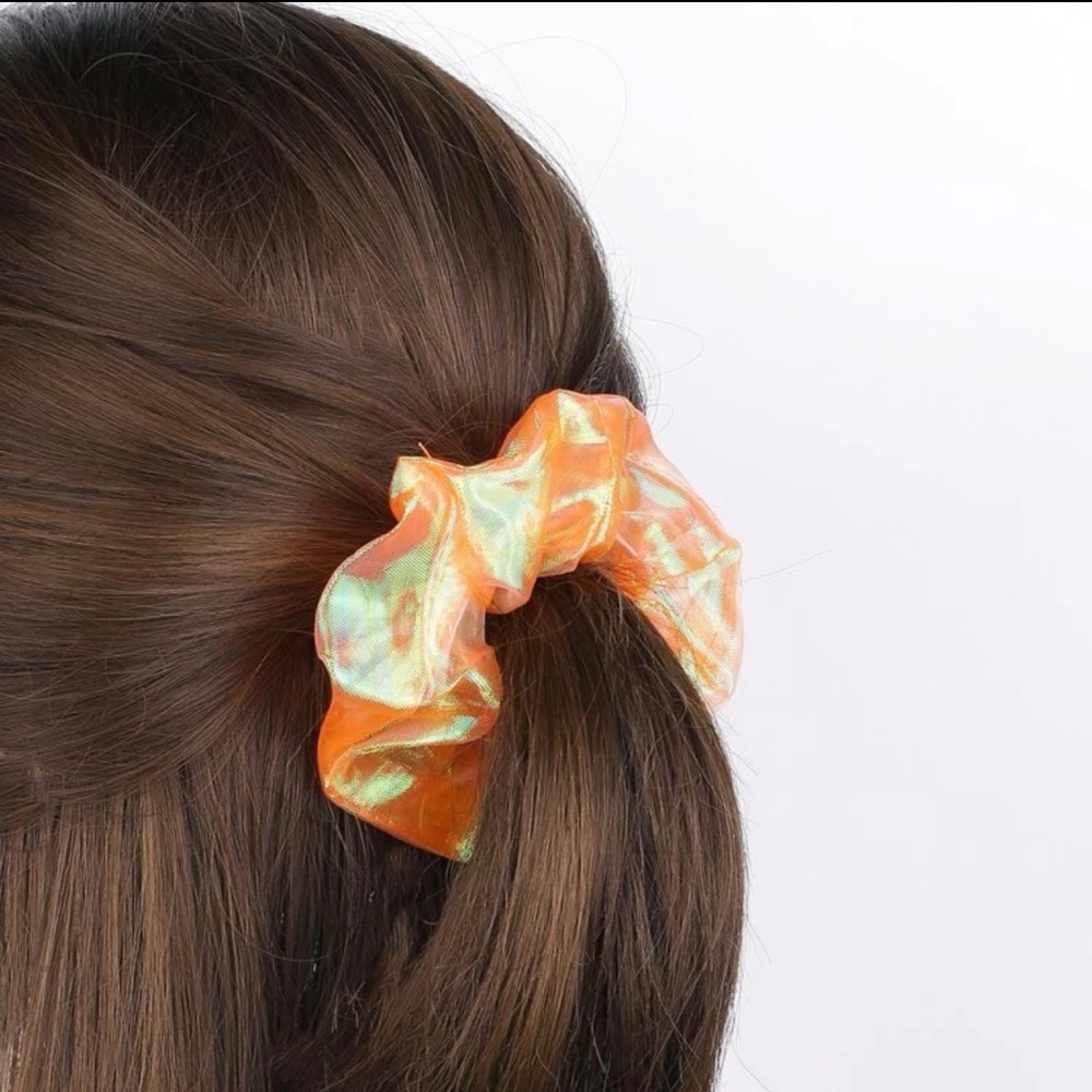 🎀 Lovely Orange Iridescent Scrunchy Hair Tie  🎀